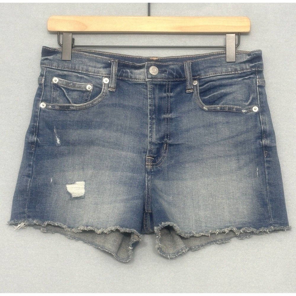 Gap Denim Womens Cutoffs Shorts 28 Blue Distressed Denim Raw Hem Festival Grunge